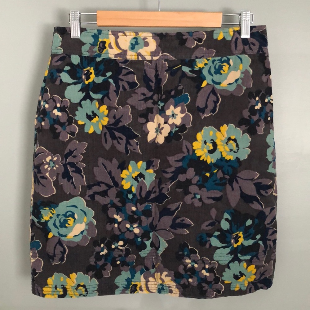 Boden Floral Corduroy Skirt